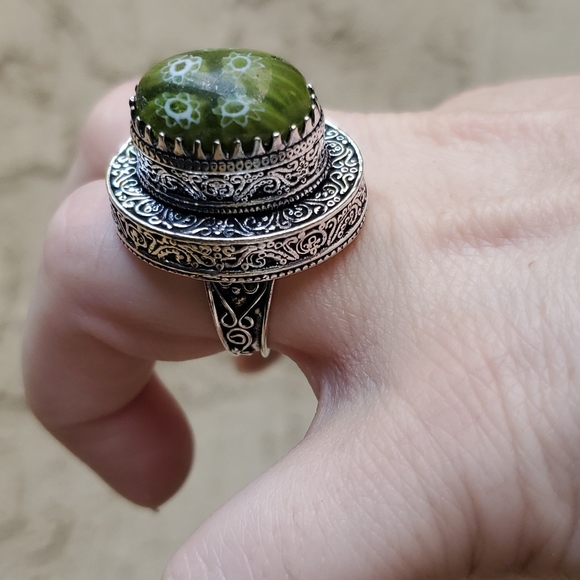 New Italian Murano Millefiori 925 Silver Statement Ring. - Picture 6 of 13